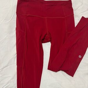Lululemon Athletica Red Leggings